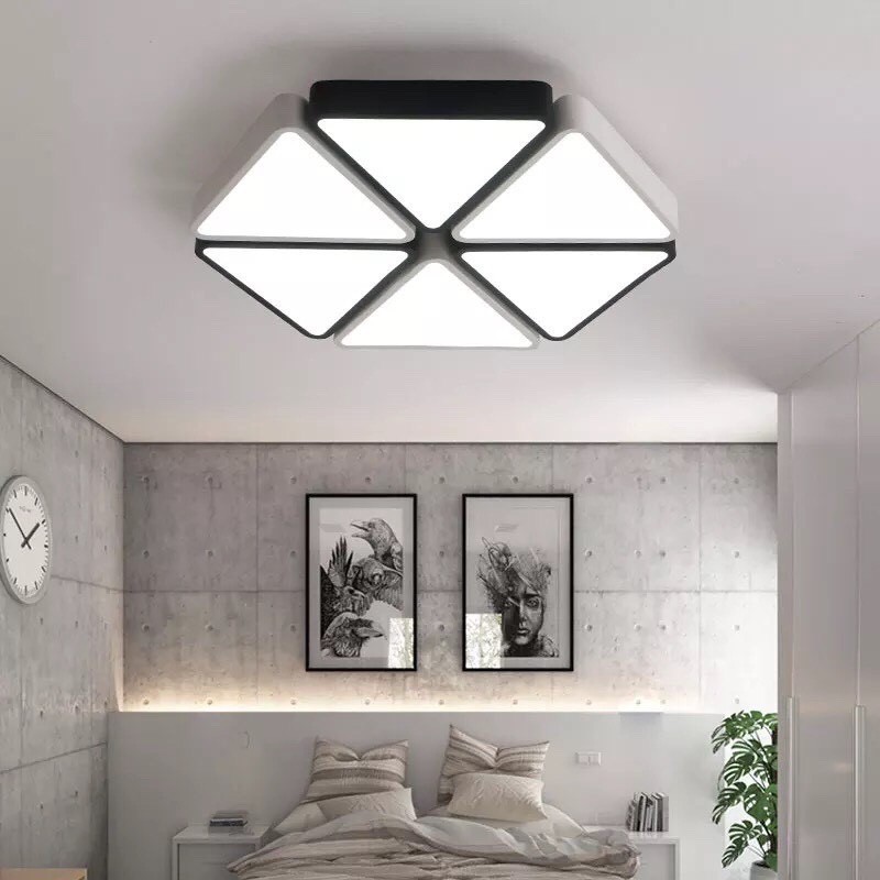 Đèn ốp trần Acrylic Lục Giác HTĐO-039 trang trí phòng ngủ phòng khách hiện đại