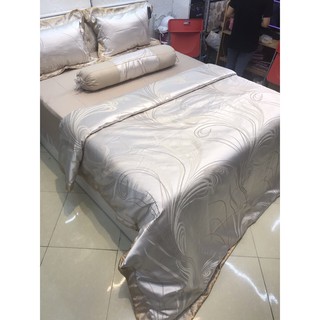Bộ Chăn Ga Gấm Lụa 5 Món (Kèm ruột chăn mỏng)