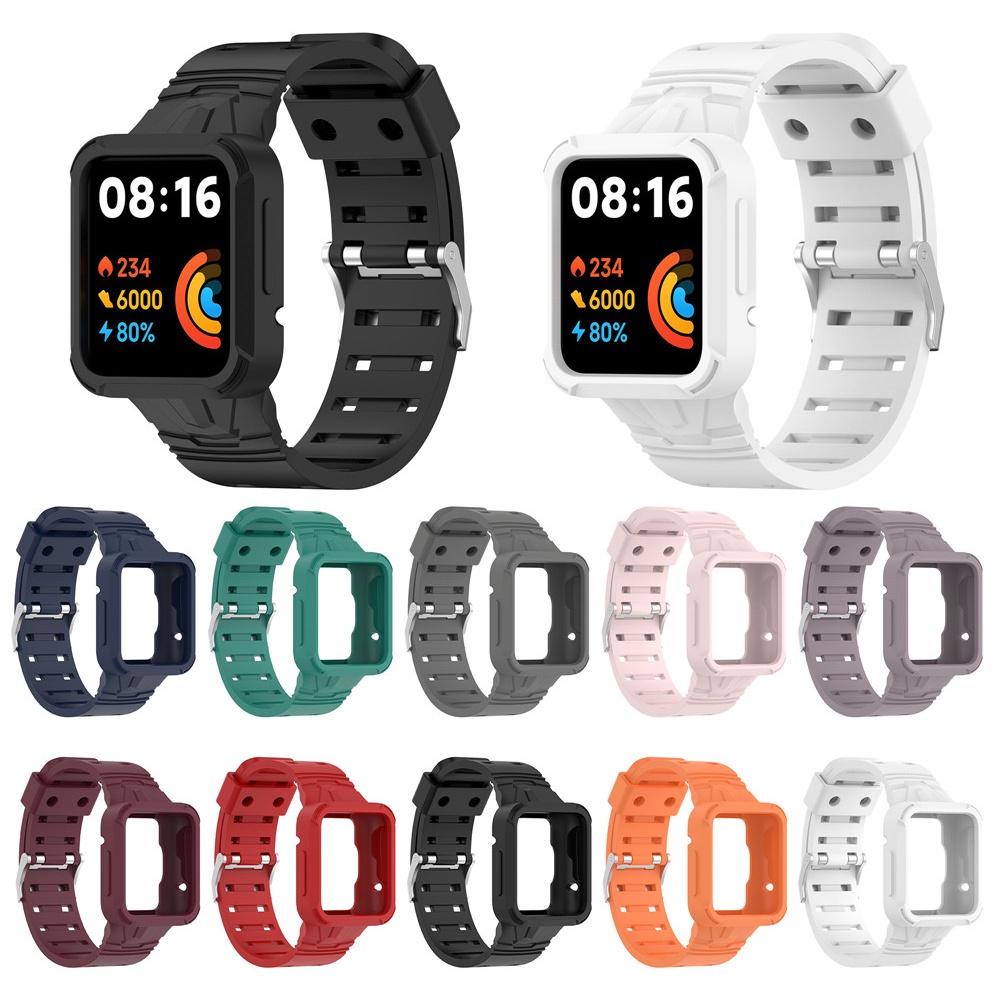 Dây Đeo Silicone Kèm Ốp Bảo Vệ Cho Đồng Hồ Thông Minh Xiaomi Mi Watch Lite / Redmi Watch 2 Lite / Poco Watch