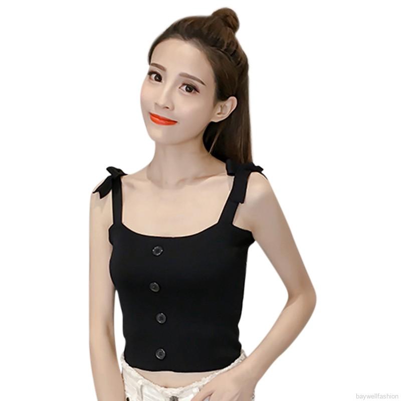 [Baywellfashion]Shoulder Lace Retro Button Bottom Camisole | BigBuy360 - bigbuy360.vn