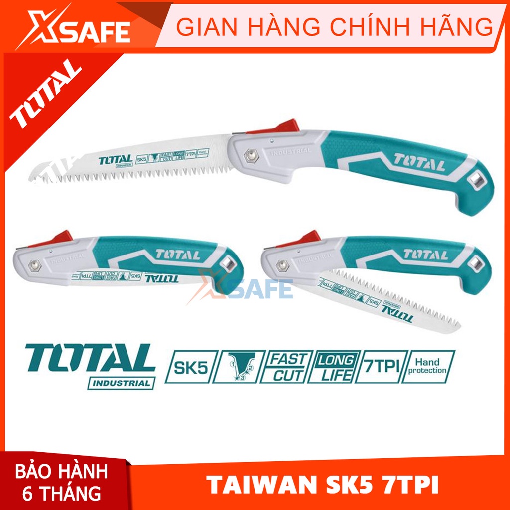 Cưa cành cầm tay dạng xếp TOTAL THFSW1806 7inch Cưa gỗ cầm tay siêu sắc bén, lưỡi cưa SK5, chống cong gãy, rỉ sét