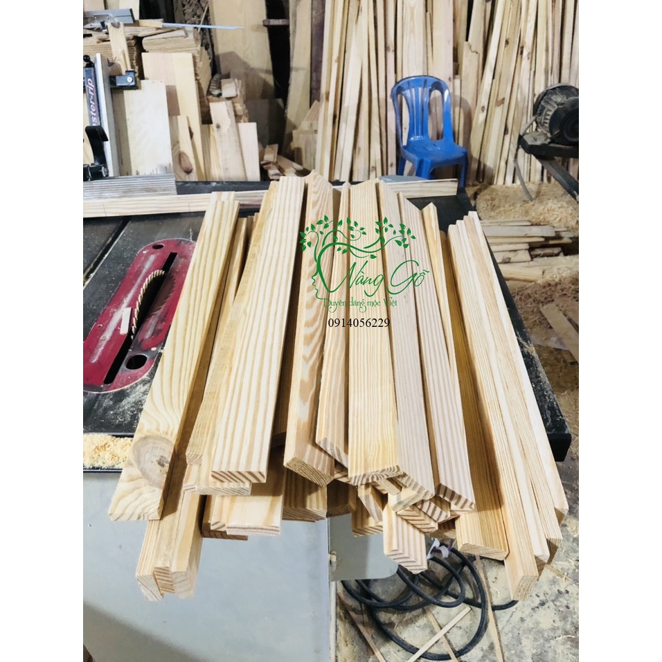 Combo 50 thanh gỗ thông làm hàng rào Dài 120cm, Rộng 4cm, Dày 1cm