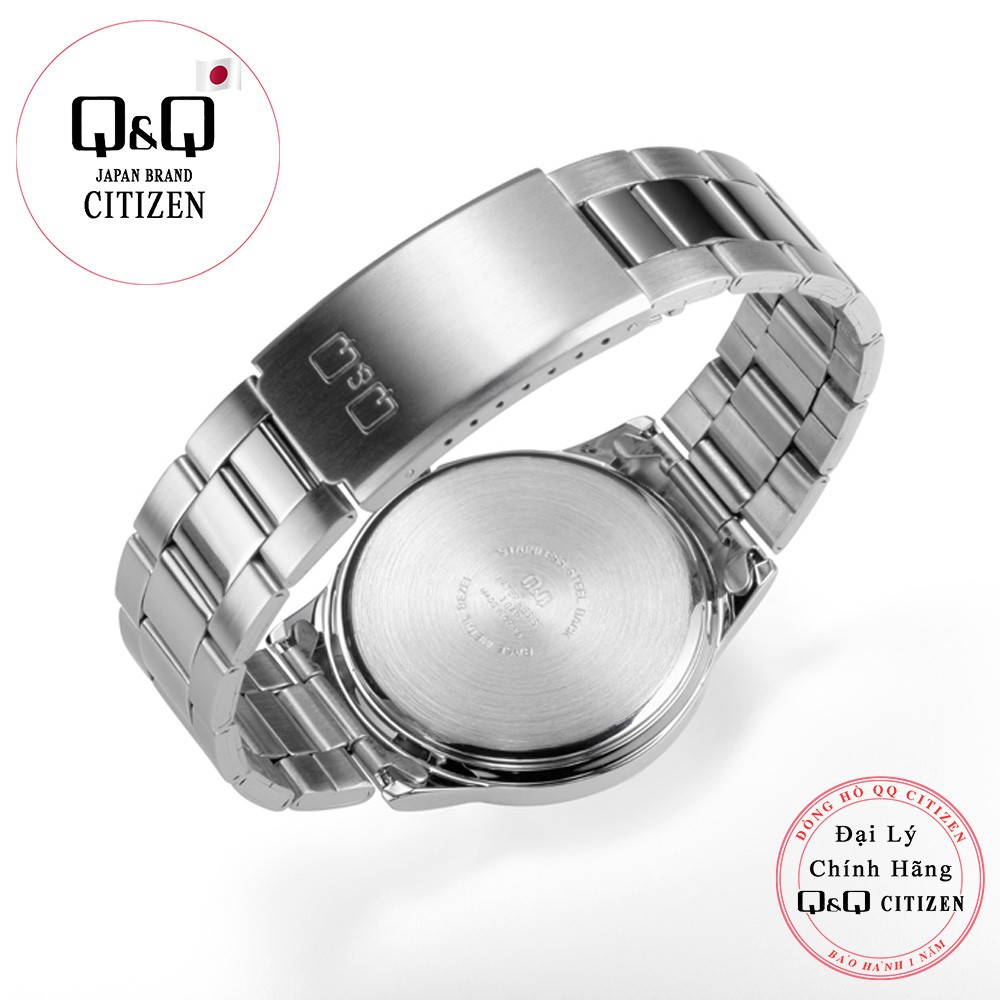 Đồng hồ nam Q&amp;Q Citizen C214J204Y dây sắt thương hiệu Nhật Bản