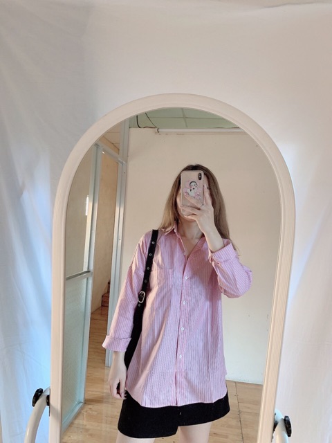 SƠ MI OVERSIZE - TÔNG HỒNG