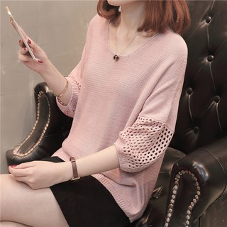 Áo len Hàn Quốc cổ tròn tay lửng