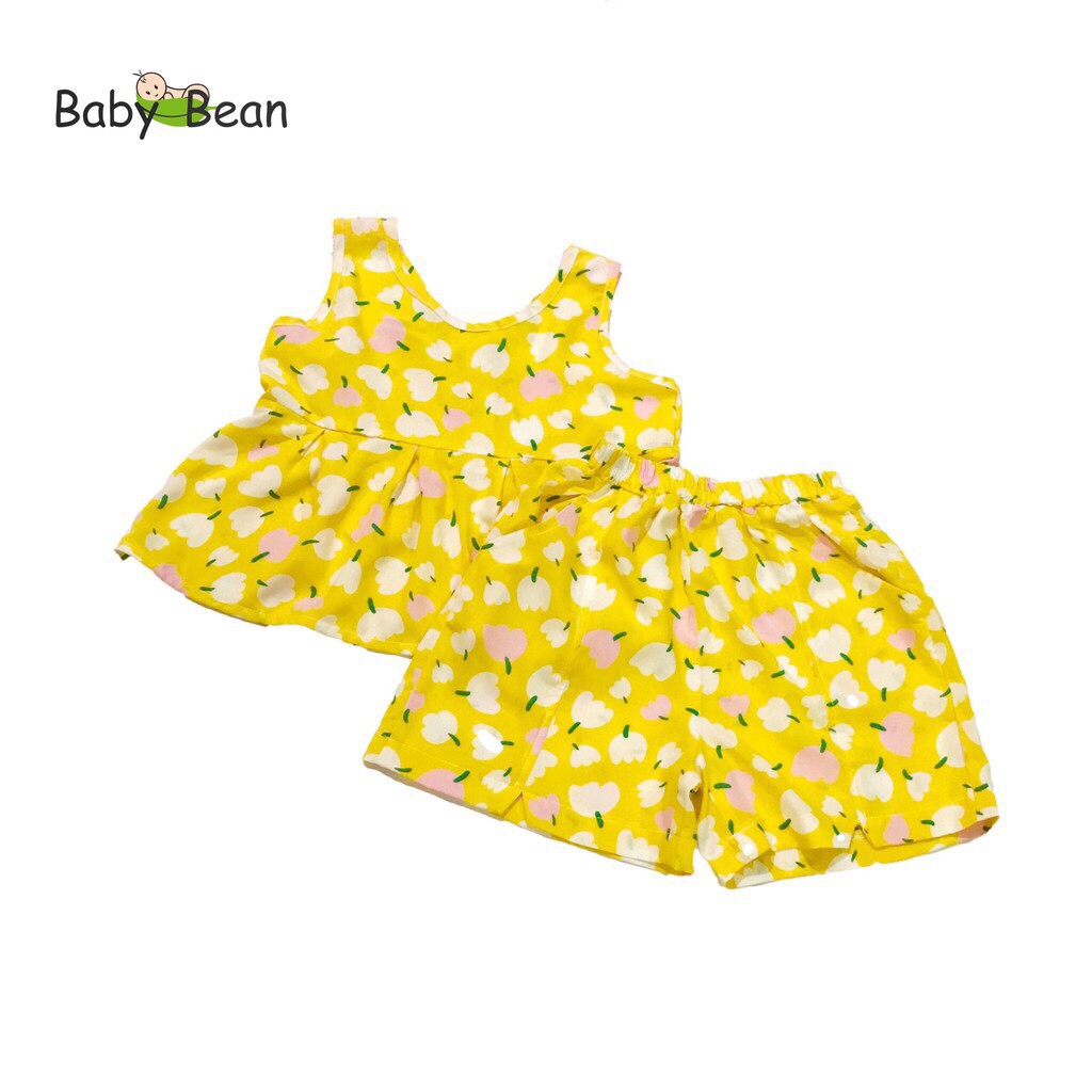 Đồ Bộ Tol Lanh Nhúng Bèo Xếp Ly Bé Gái BabyBean