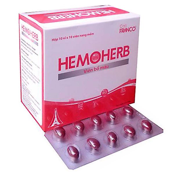 Hemoherb - Giúp tăng hồng cầu và  tăng lưu lượng máu, tăng cường sức khỏe cho phụ nữ chuẩn bị mang thai, cho con bú 100v