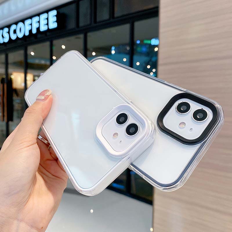 Ốp Điện Thoại TPU Silicon Mềm Trong Suốt Chống Sốc Chống Bụi Màu Macaron Cho iPhone11 12 Pro Max 7 8 Plus X XS XR XSMAX