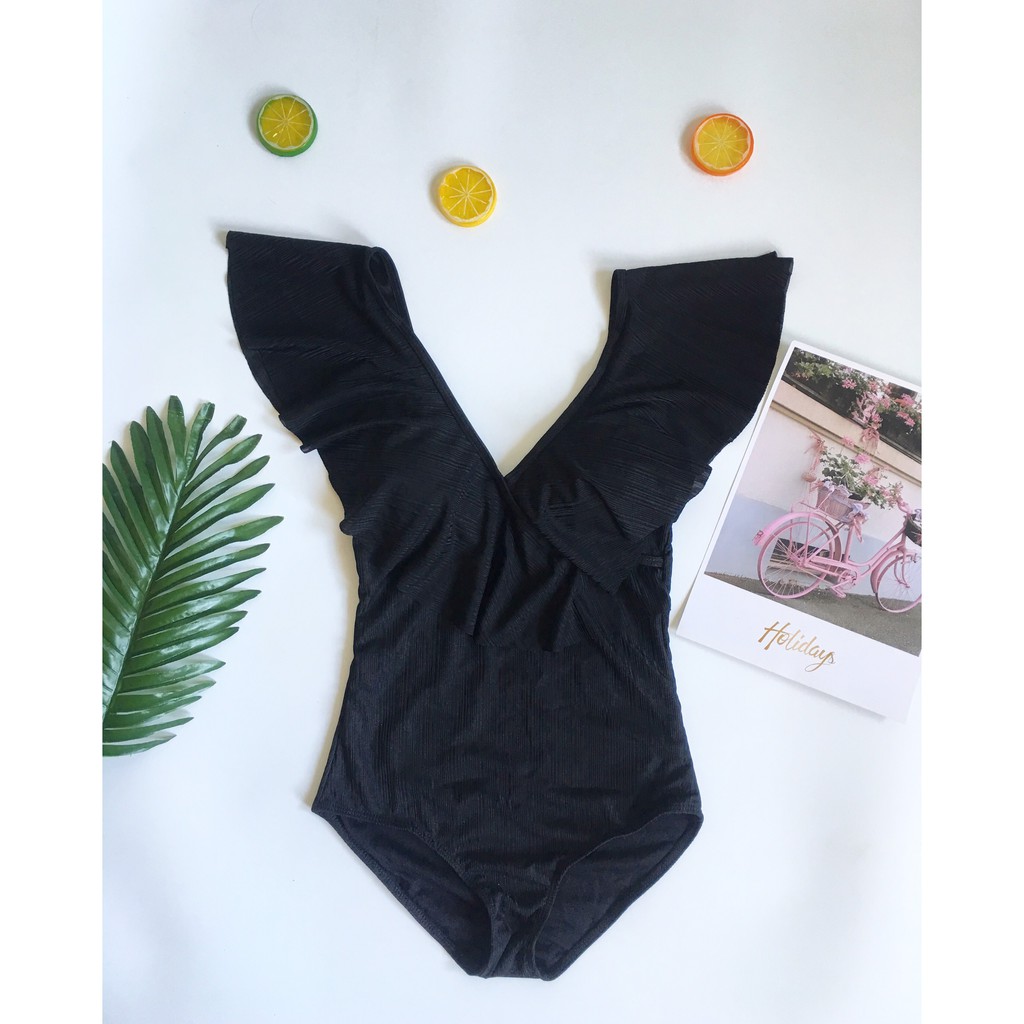 Bikini thun gân cánh tiên liền thân (3 màu)