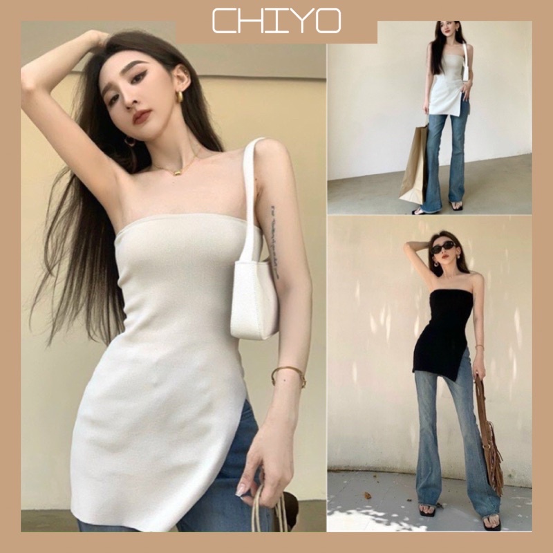 Áo Gân Ống Kiểu Xẻ Tà Dài Phong Cách Ulzzang A200