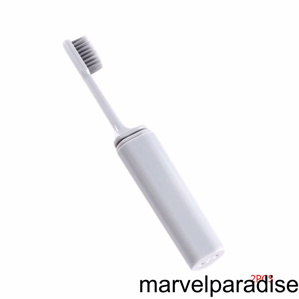 2 bàn chải đánh răng than tre xếp gọn tiện lợi cho du lịch/ cắm trại/ đi bộ đường dài ngoài trời