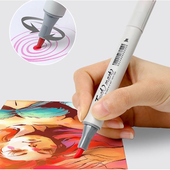 Màu dạ, marker hãng Touchmark đời 2019 loại đầu lông brush set 30, 40, 60, 80 màu phiên bản hộp màu đen