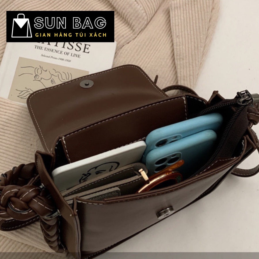 Túi xách nữ đeo chéo, đeo ngực túi đi chơi, đi học, da đẹp, cao cấp size 22cm SB156