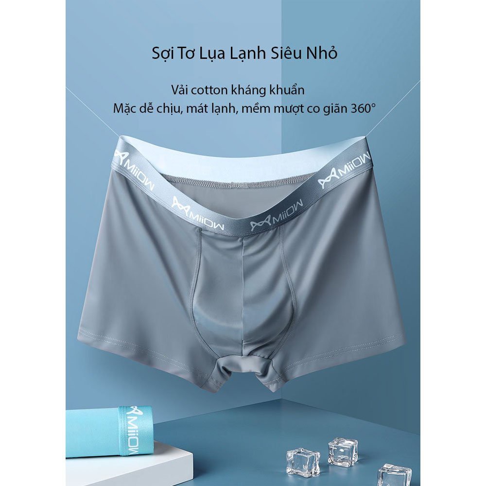 Hộp 3 Quần Sịp Boxer Nam Cao Cấp Thun Lạnh Miiow