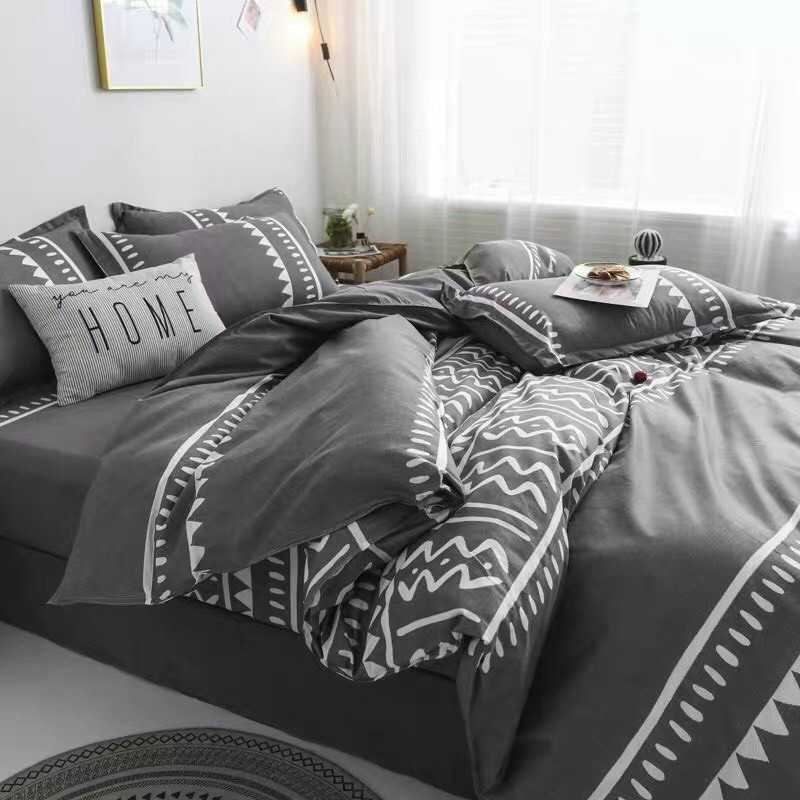 Combo 4 Món Chăn Mền Ga Gối Poly Nhập Mẫu THỔ CẨM GHI  Đủ Kích Thước