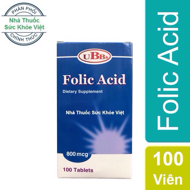 Folic Acid Ubb - Bổ Sung Acid Folic Cho Phụ Nữ Mang Thai, Hộp 100 Viên ✅ (Hàng Chính Hãng)