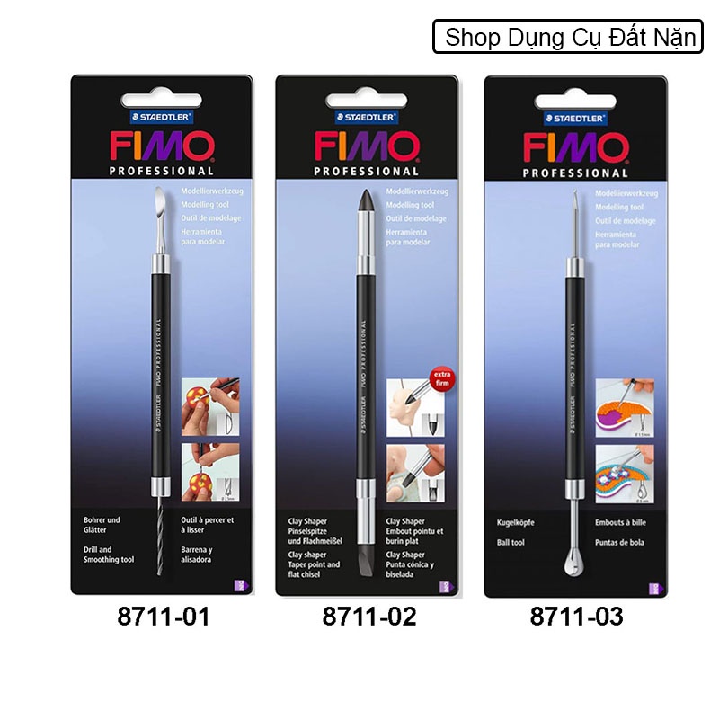 FIMO Professional - Dụng cụ nặn đất sét polymer, nặn tượng, nặn hoa, nặn minifood - Công cụ miết