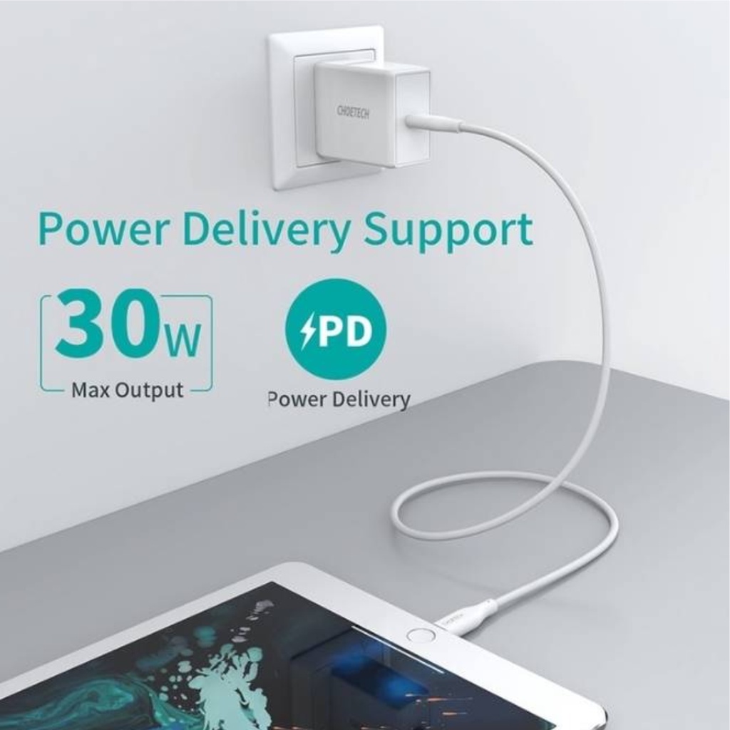 Dây Cáp Sạc Type-C to Lightning Chứng Nhận MFI CHOETECH IP0040 Dài 1.2M Sạc Nhanh 20W Cho iPhone, Sạc 30W Cho iPad