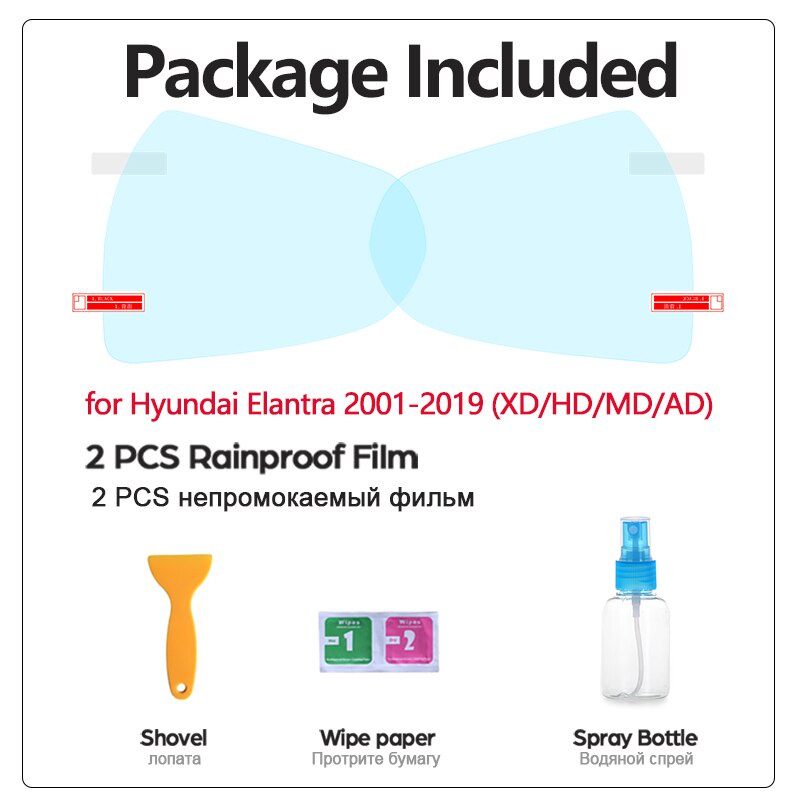 Miếng Dán Kính Chiếu Hậu Chống Nước Mưa Cho Hyundai Elantra XD HD MD AD Avante i30 2001~2019