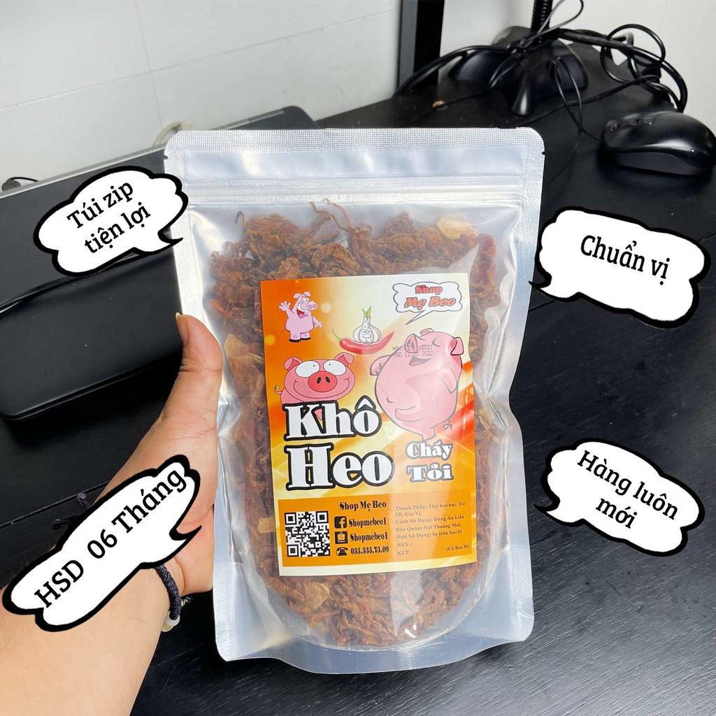 500Gr Khô Heo Cháy Tỏi Ăn Vặt Shop Mẹ Beo