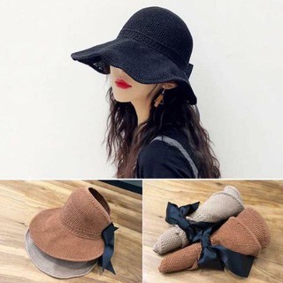 Mũ nón cói đi biển nơ sau mẫu mới