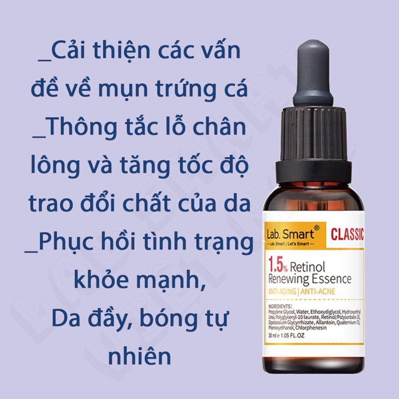 Tinh chất serum phiên bản [VÀNG CLASSIC] 1.5% RETINOL tái tạo da, nồng độ cao 30ml DrHsieh LabSmart Đài Loan