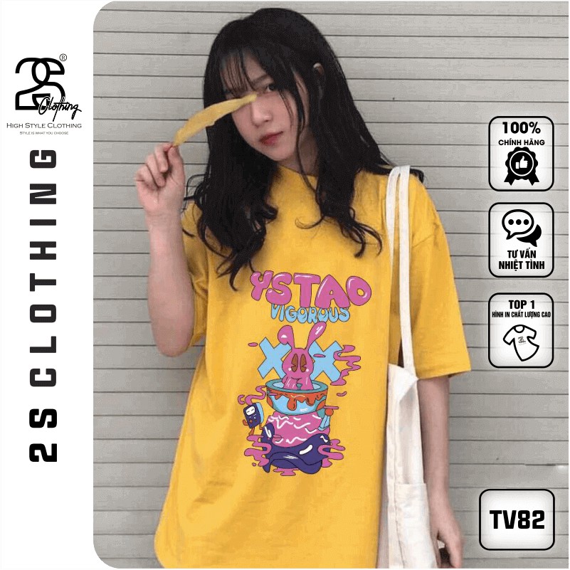 Áo Oversize 2s Clothing Áo Form Rộng Thun Nam Basic Streetwear Cotton Oversize Giá Rẻ In Bad Rabbit TV82