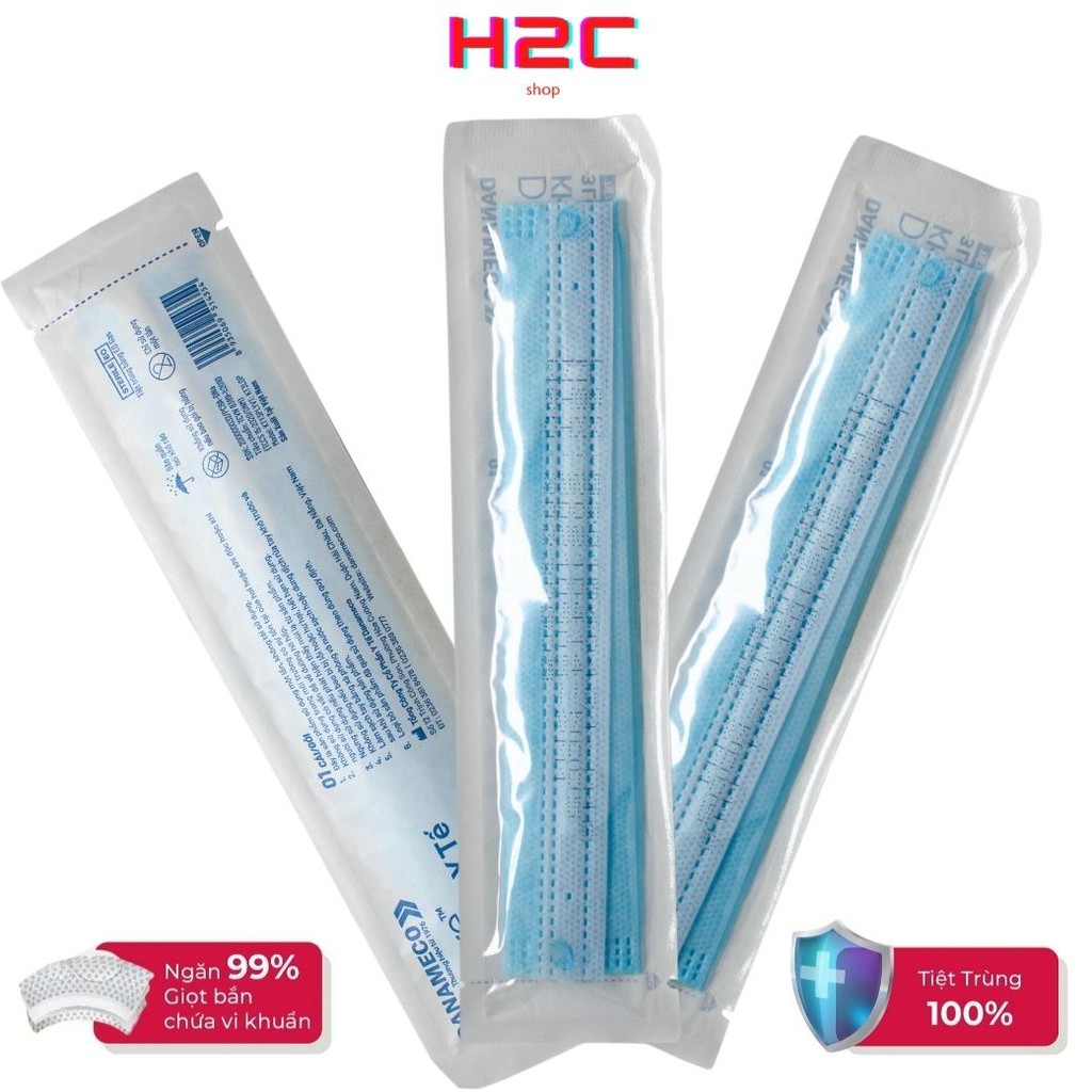 KHẨU TRANG Y TẾ TIỆT TRÙNG TỪNG CHIẾC DANAMECO (3 lớp kháng khuẩn) H2C | BigBuy360 - bigbuy360.vn