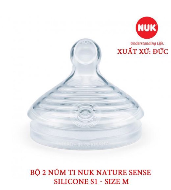 Bộ 2 núm ti bình sữa Nuk Simply Natural