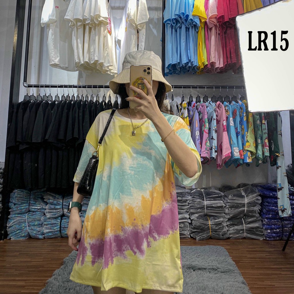 Áo thun loang màu 𝑭𝒓𝒆𝒆𝒔𝒉𝒊𝒑 Áo phông unisex LR15 vải cotton xượt poli co giãn thấm hút tốt, không xù lông