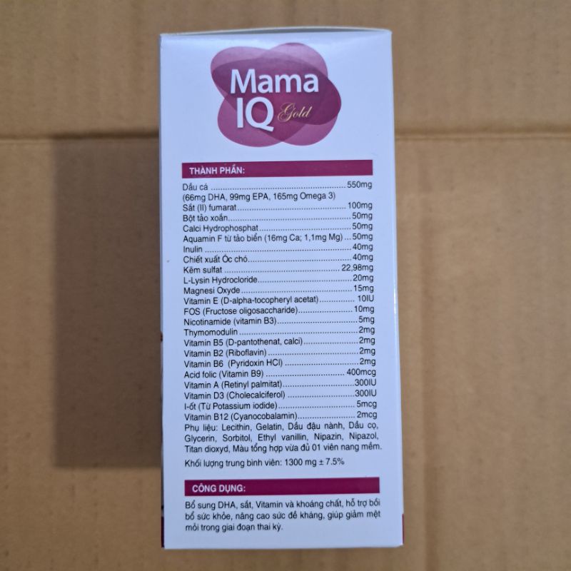 Viên bổ bà bầu K Elebaby IQ - Bổ sung sắt, acid folic, vitamin cho mọi phụ nữ mang thai và cho con bú_Hộp 30 viên