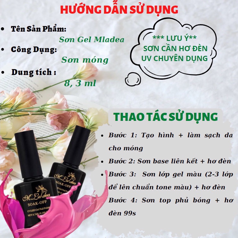 Sơn gel MLADEA sơn móng tay tone màu hồng vỏ đỗ nâu tây mã 145 đến162