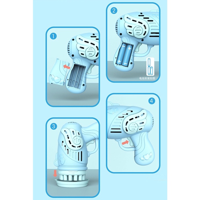 Súng bắn bong bóng xà phòng 23 nòng chạy bằng pin siêu mạnh kèm dung dịch pha bong bóng nhiều màu an toàn cho bé