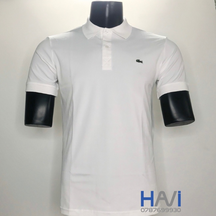 Áo Thun Polo Ngắn Tay Màu Trắng Có Cổ Vải Cá Sấu Form Đẹp , Dáng Chuẩn Giá Rẻ Chất Lượng Cao Hàng Xuất Khẩu