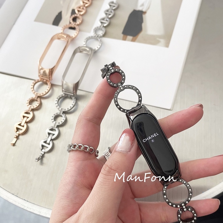 Dây Đeo Thay Thế Chất Liệu Thép Không Gỉ Thời Trang Cho Xiaomi Mi Band 3 4 5 6 Mi 6 5