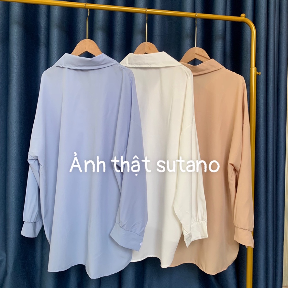 Áo sơ mi nữ thụng form rộng phong thái tươi trẻ A633 Nội Y Xanh hàng đẹp trendy