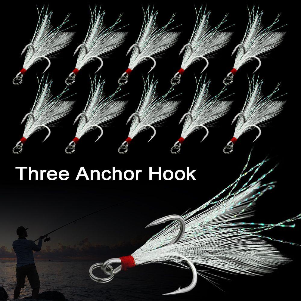 MAG Móc Câu Cá Ba Lưỡi Có Gắn Lông Vũ