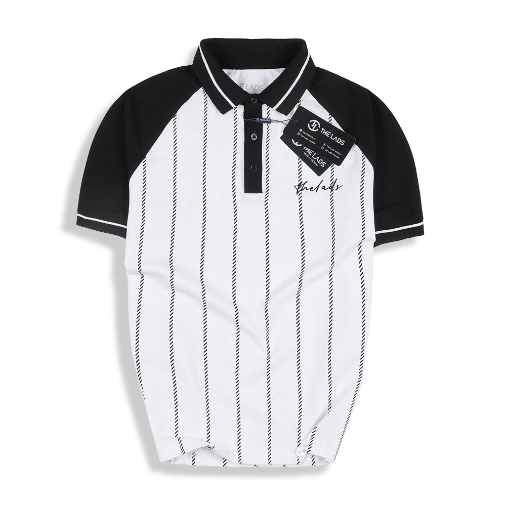 Áo Polo nam The Lads Vertical Stripes Raglan Regular fit chất liệu cotton dày dặn thoáng mát