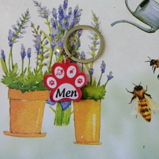 Thẻ tên hình bàn chân cho thú cưng, pet tag dành cho chó mèo đủ màu sắc có tặng kèm chuông nhỏ