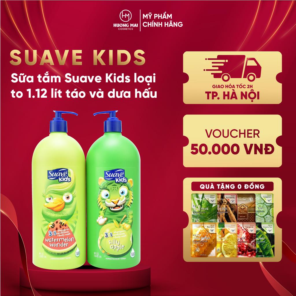 Sữa tắm Suave Kids loại to 1.12 lít táo và dưa hấu