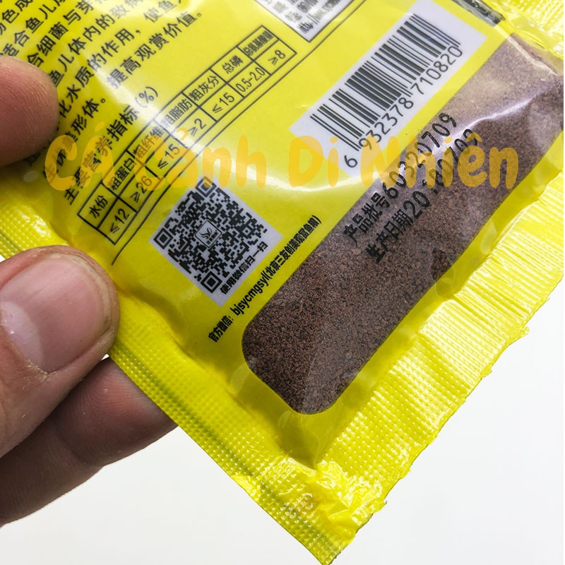 Thức ăn cho cá 7 màu Guppy gói VÀNG 20g - cám cá cảnh cacanhdinhien