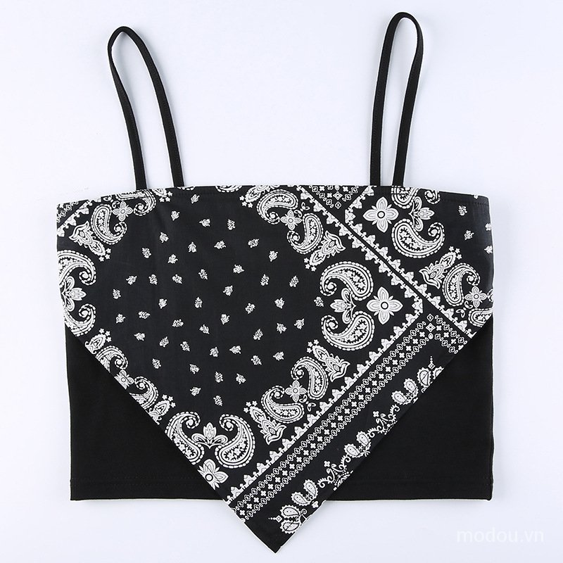 Áo Sát Nách Hoạ Tiết In Thiết Kế Hở Lưng Quyến Rũ