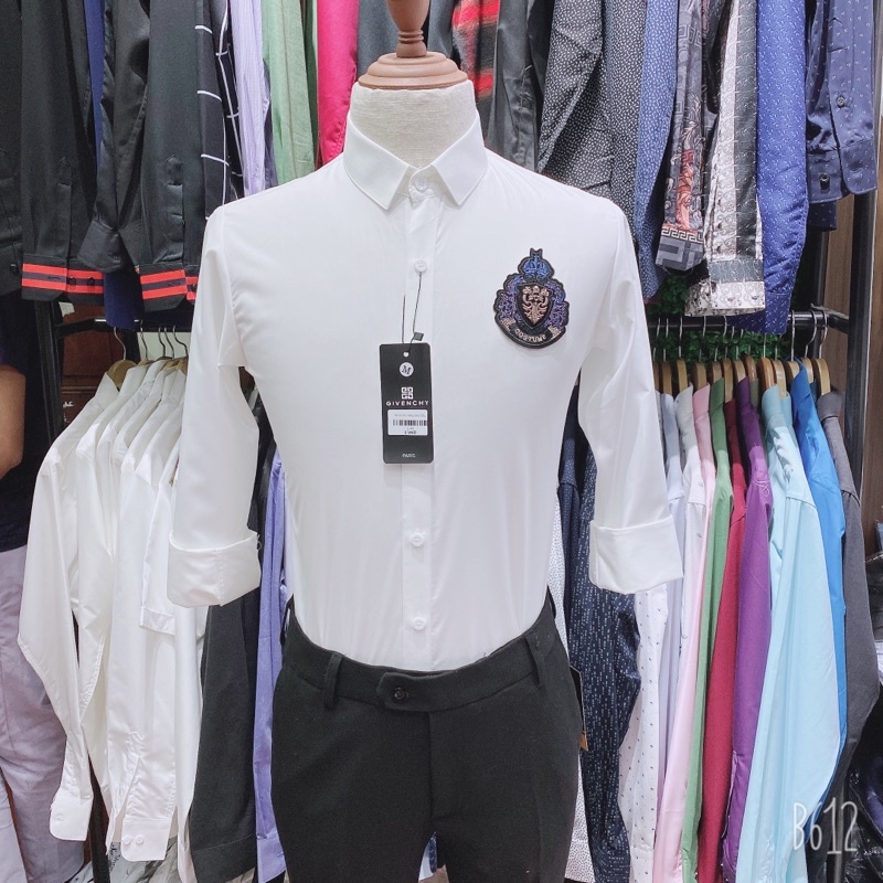 Sơ mi hoạ tiết siêu đẹp, áo sơ mi trắng nam hàng cao cấp