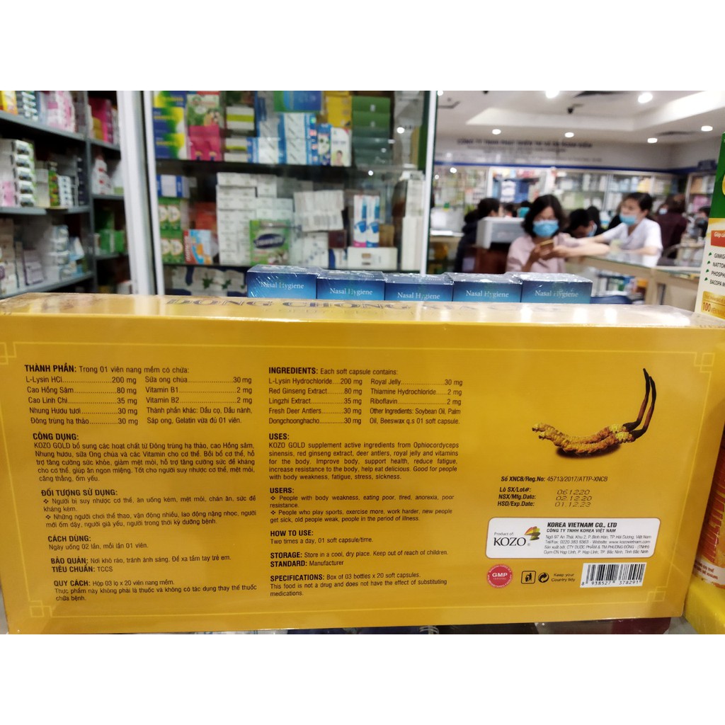 Viên uống  đông trùng hạ thảo Kozo Gold - Giúp bồi bổ cơ thể , tăng cường sức đề kháng , giảm mệt mỏi .