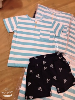 Bộ Zara kẻ xanh bé trai(có ảnh thật)