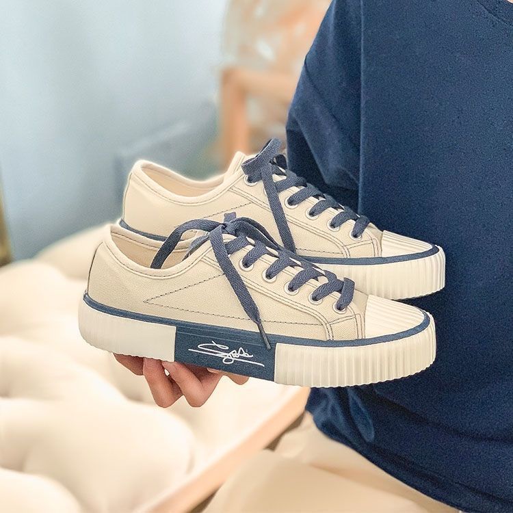 Giày Vải canvas Thoáng Khí Đa Năng Mẫu Mới Năm 2021 Phong Cách Harajuku Hàn Quốc Cho Nữ