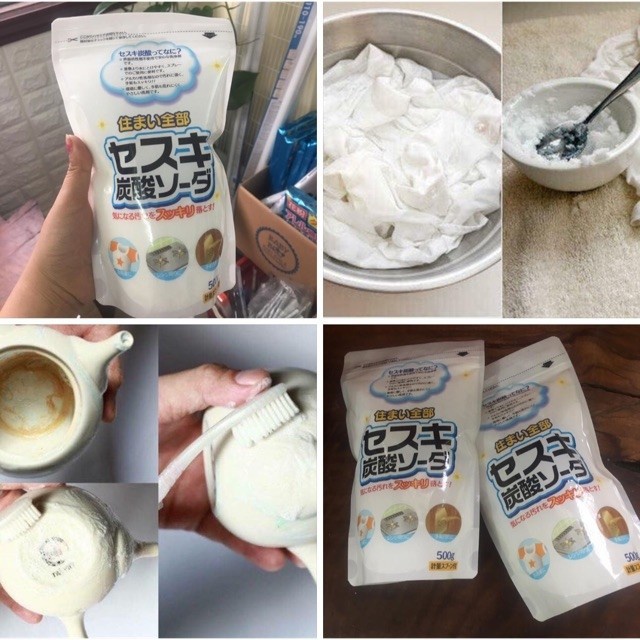 Combo Nước tẩy vệ sinh lồng máy giặt Rocket + Bột baking soda Sesuki 500g (tẩy trắng) Rocket - Hàng Nhật nhập khẩu
