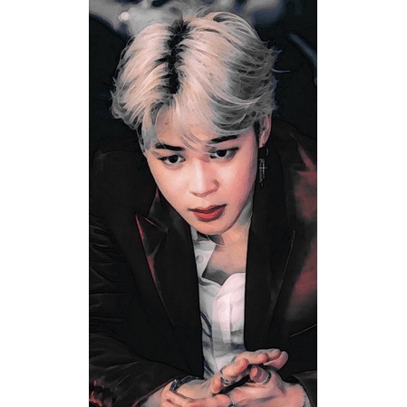 Poster dán tường trang trí phòng ngủ tranh vẽ Jimin BTS