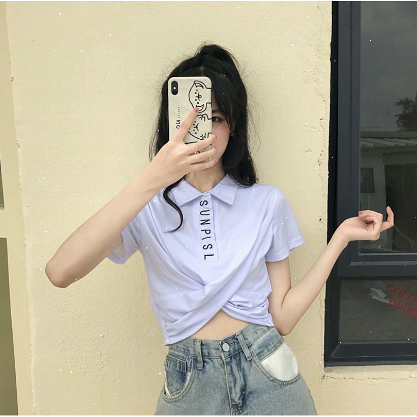 SUXI Áo Thun Tay Ngắn In Chữ Thời Trang Cho Nữ