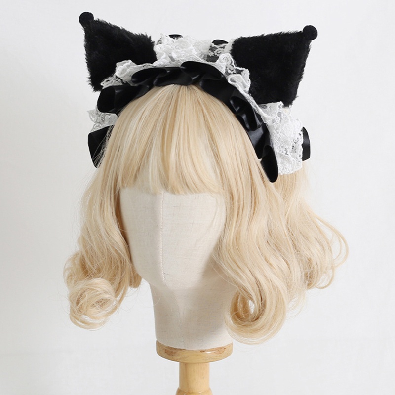 Flgo Băng Đô Cài Tóc Hình Tai Quỷ Phối Lông Phong Cách Ngọt Ngào Phát Sóng Trực Tiếp